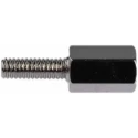 RS PRO M3 Hex Standoff, Male/Female, 8 mm Body, 8 mm Stud, Brass, Nickel Finish 221-134