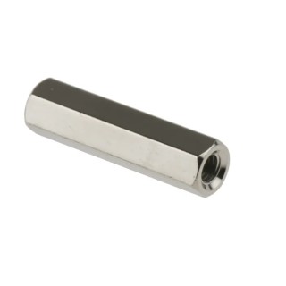 RS PRO Hex Standoff M3, Female/Female, 20 mm Body, Brass, Nickel-Plated, Hex Shape 222-424