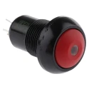 APEM IP Series Illuminated Push Button Switch, Latching, Panel Mount, Red Dome Actuator, 13.6 mm Cutout, IP67 IPR1SAD6L0S