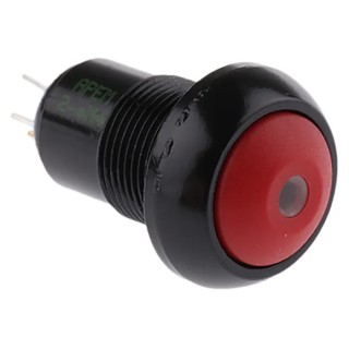 APEM IP Series Illuminated Push Button Switch, Latching, Panel Mount, Red Dome Actuator, 13.6 mm Cutout, IP67 IPR1SAD6L0S