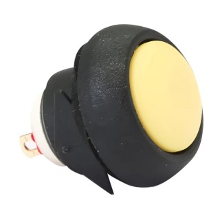 APEM IB Series Miniature Push Button Switch, Momentary, Panel Mount, Yellow, IP67, 13.6 mm Cutout, SPST, 50 V DC IBR3SAD500