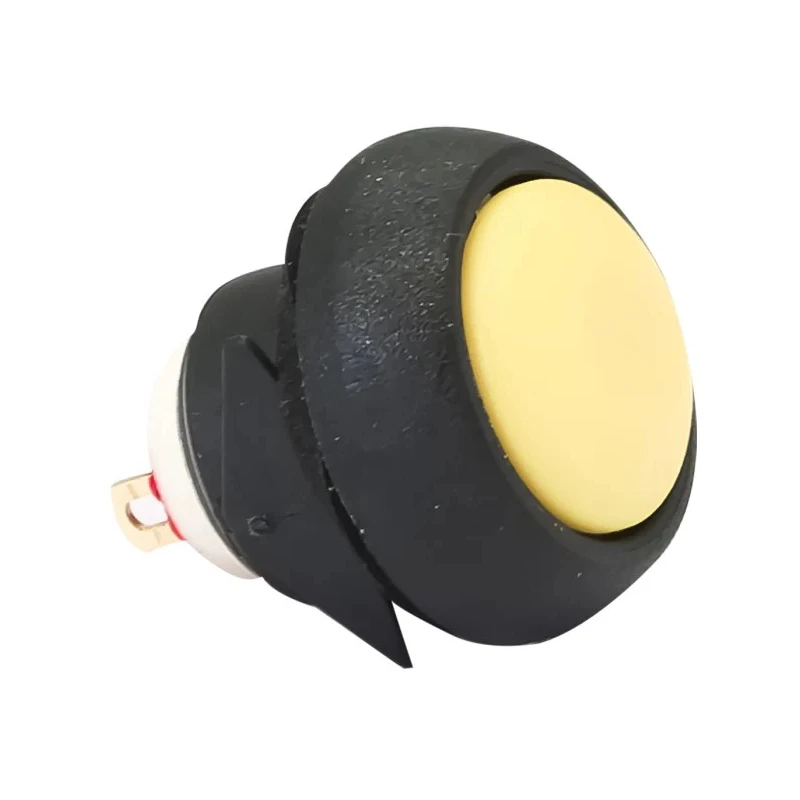 APEM IB Series Miniature Push Button Switch, Momentary, Panel Mount, Yellow, IP67, 13.6 mm Cutout, SPST, 50 V DC IBR3SAD500