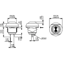 APEM IB Series Miniature Push Button Switch, Momentary, Panel Mount, Yellow, IP67, 13.6 mm Cutout, SPST, 50 V DC IBR3SAD500
