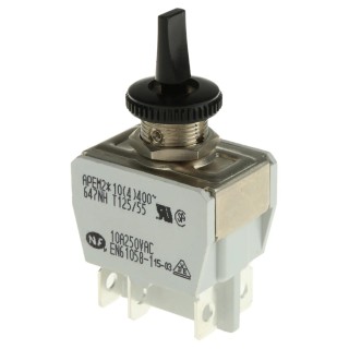 APEM Toggle Switch DPDT On-Off-On, Panel Mount, Tab Terminal, 24 V DC, 250 V AC 647NH/2