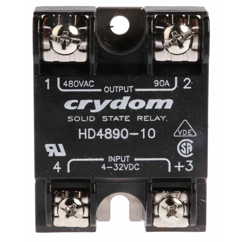 Crydom HD Series Solid State Relay, Panel Mount, 90A, 530V Load, 32V Control HD4890-10