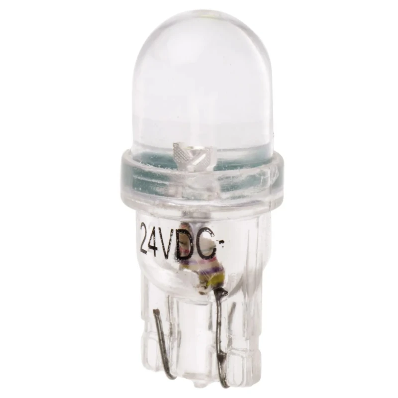 JKL Components White Indicator Lamp, 24V DC, Wedge Base, 10 mm Diameter, 20mA, LE-0509-02W