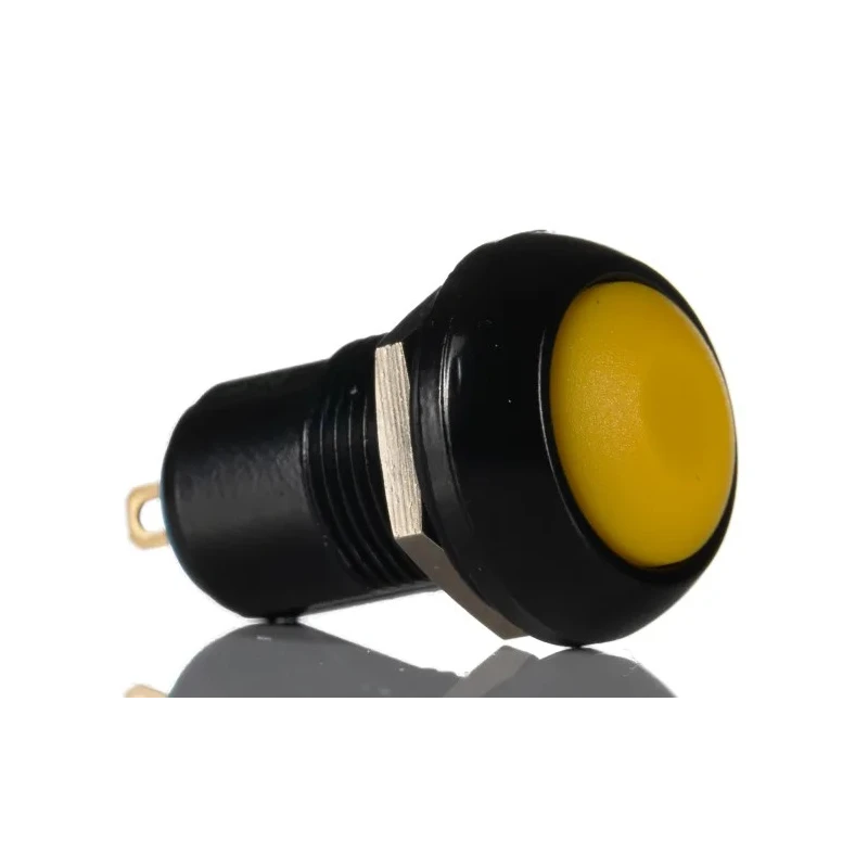 APEM IP Series Illuminated Push Button Switch, Latching, Panel Mount, 13.6 mm Cutout, Yellow, SPST, IP67, 28V DC IPR1SAD5