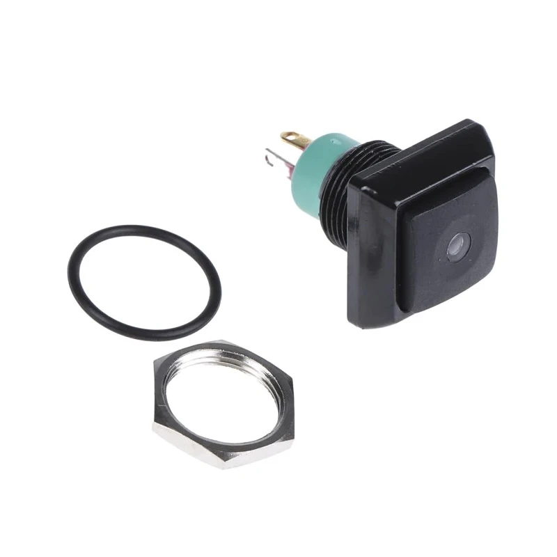 APEM IP Series Illuminated Push Button Switch, Momentary, Panel Mount, 13.6 mm Cutout, SPST, Green LED, IP67 IPC3SAD2LOG
