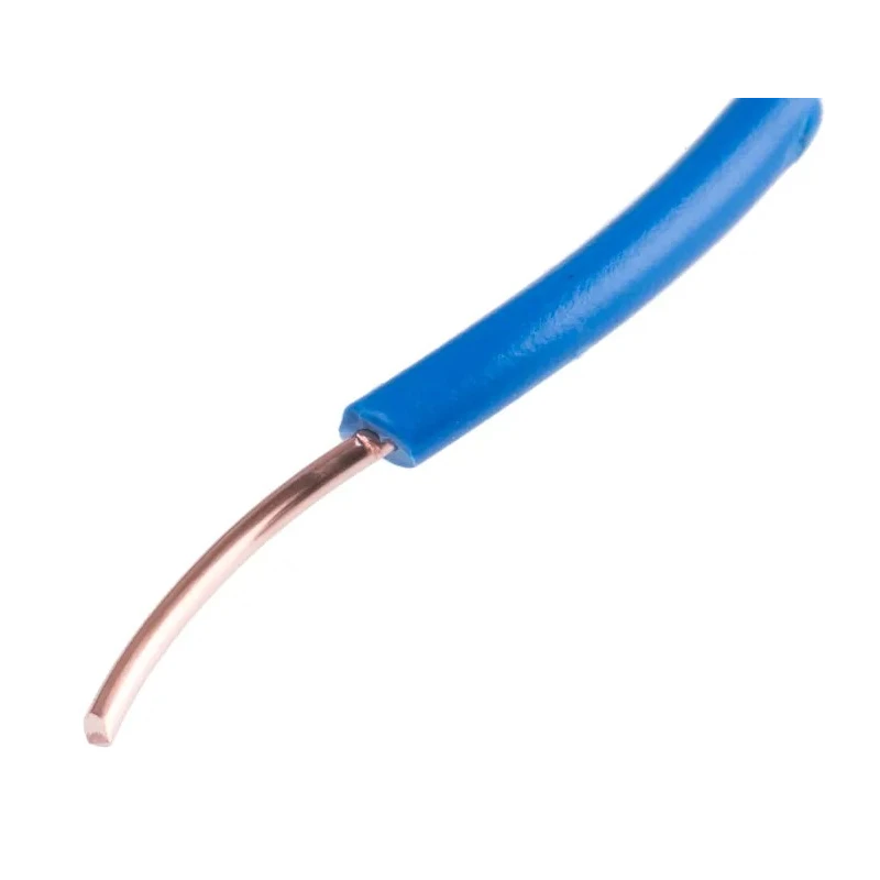 RS PRO RIGID BU Series Blue Hook Up Wire 17 AWG, 1 x 1.13 mm, Polyvinyl Chloride, 100 m Reel 358-933