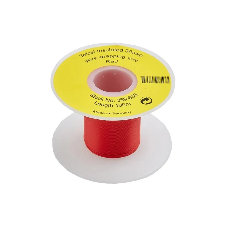 RS PRO 100 Series Red Hook Up Wire 30 AWG 1 x 0.25 mm 100 m ETFE Tefzel Wire 359-835