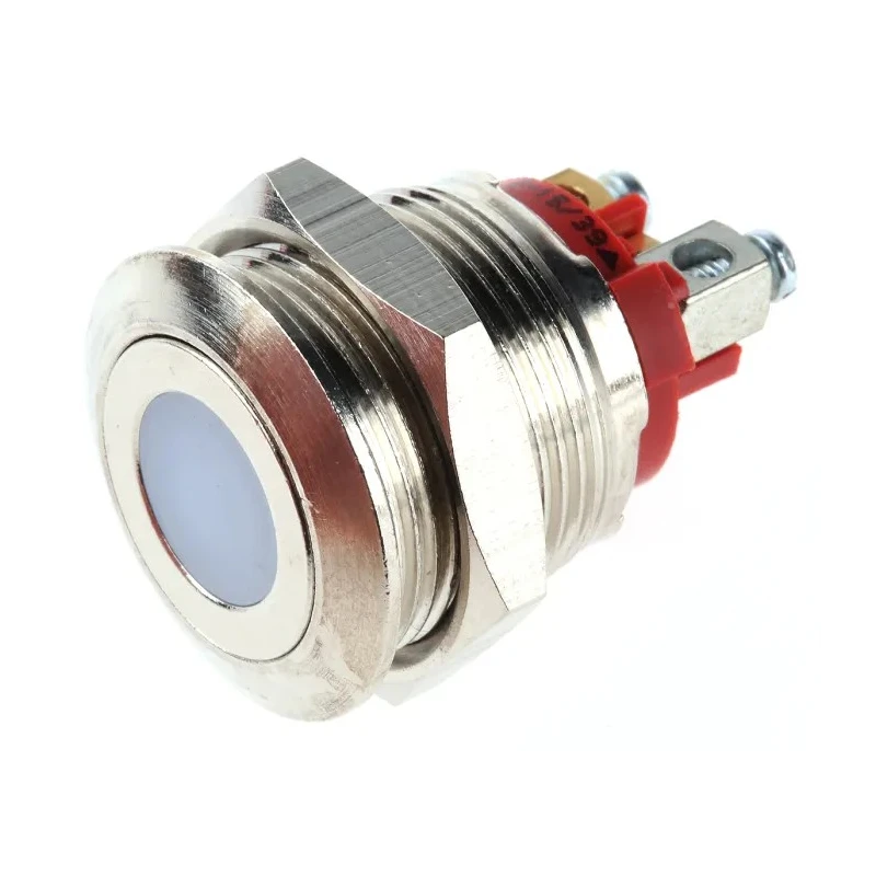 APEM AV Series Illuminated Push Button Switch, Momentary, 19.2 mm Cutout, SPST, Red LED, IP65, 48V DC 250V AC AV09C7L3D9006