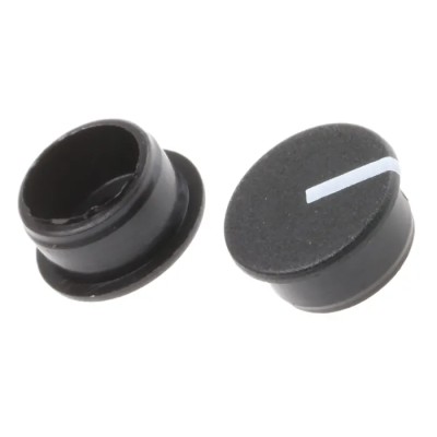 Sifam 11.5 mm Knob Diameter Black Potentiometer Knob Cap for 6 mm Axial Shaft, Nylon, C111-BLK