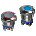 APEM AV Series Illuminated Push Button Switch Momentary, 19.2 mm Cutout, SPST, Red LED, IP67 AV9SLD9486002K