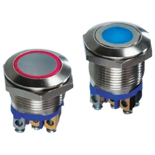 APEM AV Series Illuminated Push Button Switch Momentary, 19.2 mm Cutout, SPST, Red LED, IP67 AV9SLD9486002K