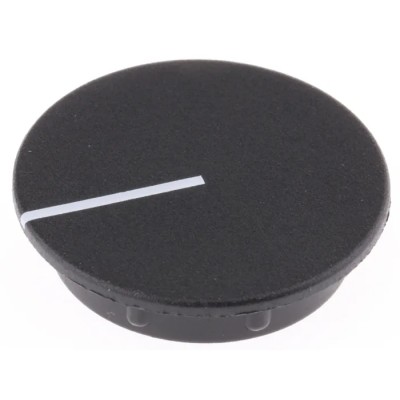 Sifam Potentiometer Knob Cap 29.5 mm Diameter, Black, Nylon, Axial, Shaft Size 6 mm C291-BLK