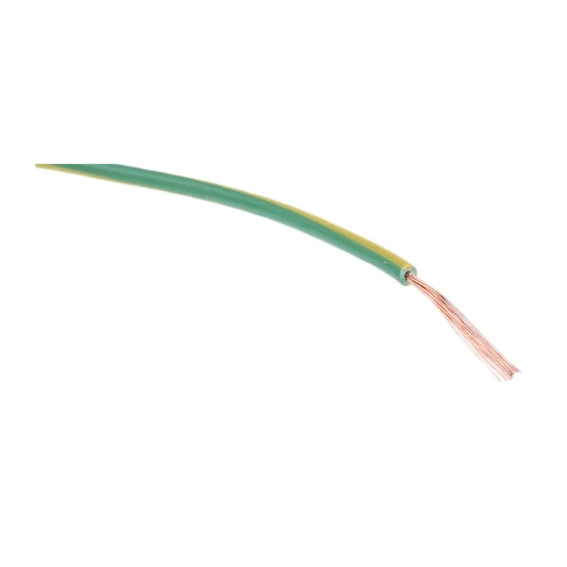 RS PRO H05V-K Series Hook Up Wire, Green/Yellow, 20 AWG, 16 x 0.2 mm Strands, 100 m, Polyvinyl Chloride, 500V 361-608