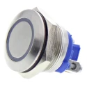 APEM AV Series Illuminated Push Button Switch, Momentary, 19.2 mm Cutout, SPST, Blue LED, IP67 AV9SLD9481002K