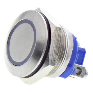 APEM AV Series Illuminated Push Button Switch, Momentary, 19.2 mm Cutout, SPST, Blue LED, IP67 AV9SLD9481002K