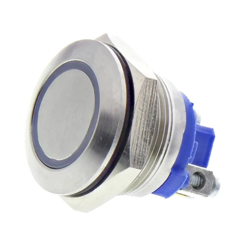 APEM AV Series Illuminated Push Button Switch, Momentary, 19.2 mm Cutout, SPST, Blue LED, IP67 AV9SLD9481002K