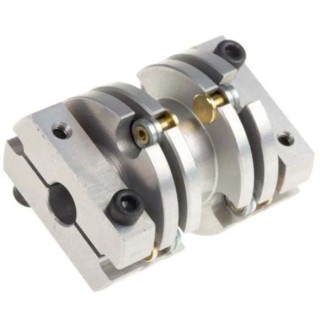 Huco Flexible Membrane Coupler 25.6 mm OD, 28.4 mm Length, Spring Stainless Steel, 30000 rpm 466.26.2222