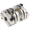 Huco Flexible Membrane Coupler 25.6 mm OD, 28.4 mm Length, Spring Stainless Steel, 30000 rpm 466.26.2222