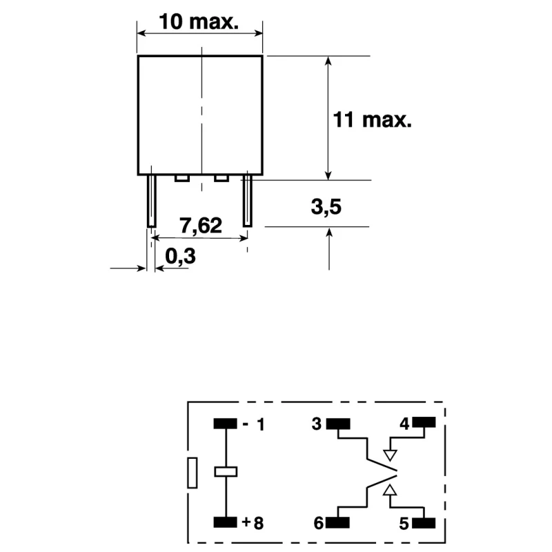 Omron PCB Power Relay DPST, 12V DC Coil, 5A Switching, Subminiature, G6B-2214P-US DC12
