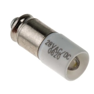 RS PRO White Indicator Lamp Single Chip, 28 V AC/DC, Midget Groove Base, 6 mm Diameter 225-975