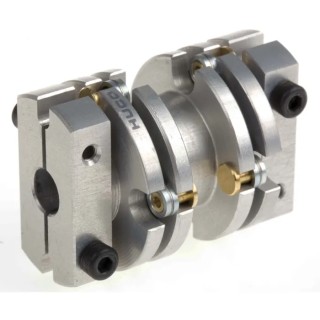 Huco Flexible Membrane Coupler 25.6 mm OD, 65 mm Bore, 36.1 mm Length, Spring Quality Stainless Steel, Model 470.26.2222