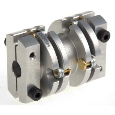 Huco Flexible Membrane Coupler 25.6 mm OD, 65 mm Bore, 36.1 mm Length, Spring Quality Stainless Steel, Model 470.26.2222