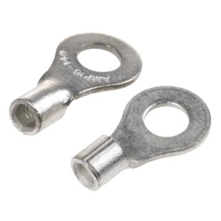 RS PRO Solistrand Uninsulated Crimp Ring Terminal M4 Stud 16 AWG–14 AWG Copper Tin 34122