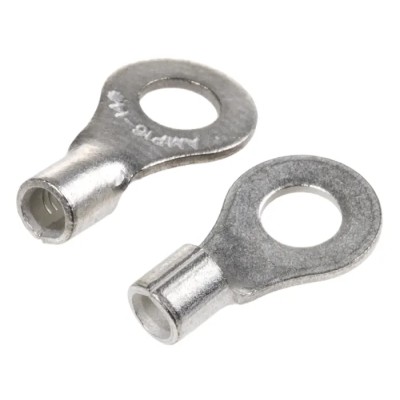 RS PRO Solistrand Uninsulated Crimp Ring Terminal M4 Stud 16 AWG–14 AWG Copper Tin 34122