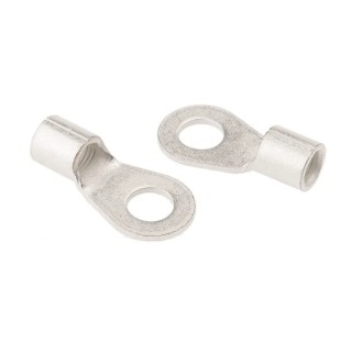 TE Connectivity Solistrand Uninsulated Crimp Ring Terminal, M8 Stud Size, 6 AWG, 31.65mm Length, Copper, Tin Plated 33466