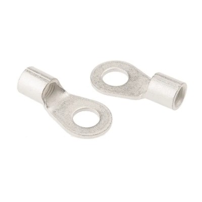 TE Connectivity Solistrand Uninsulated Crimp Ring Terminal, M8 Stud Size, 6 AWG, 31.65mm Length, Copper, Tin Plated 33466