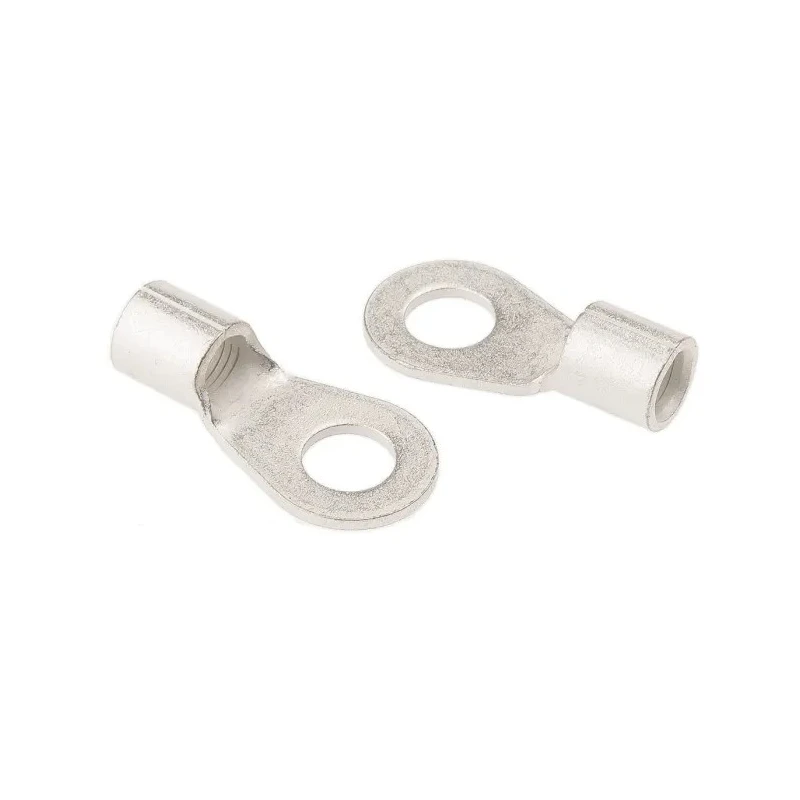 TE Connectivity Solistrand Uninsulated Crimp Ring Terminal, M8 Stud Size, 6 AWG, 31.65mm Length, Copper, Tin Plated 33466