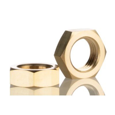 Norgren Brass Tubing Nut, 1/4in Thread, Bulkhead Locknut for KQ2 Pneumatic Fittings 222F10028