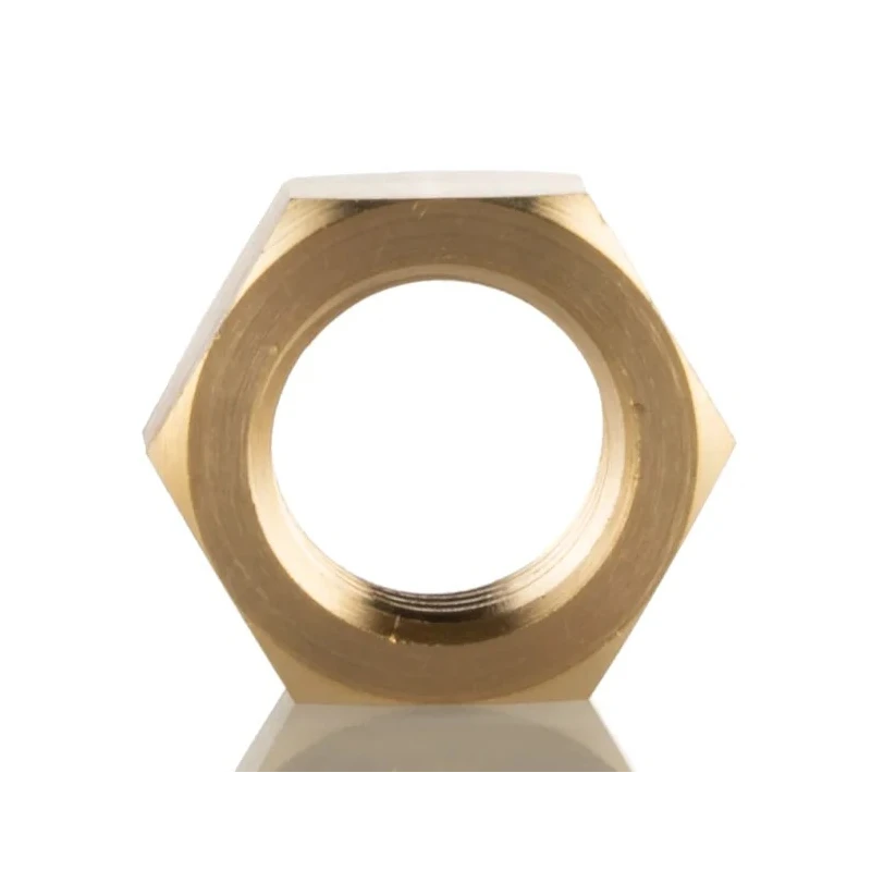 Norgren Brass Tubing Nut, 1/4in Thread, Bulkhead Locknut for KQ2 Pneumatic Fittings 222F10028