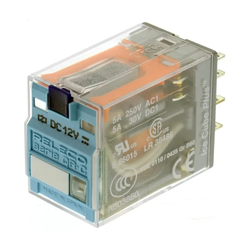 Releco DIN Rail Power Relay 12V DC Coil, 5A Switching Current, 4PDT, C9-A41X / DC 12 V
