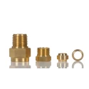 Norgren ENOTS Straight Male Adaptor, R 1/4 Male, Brass, Bright Nickel Plated, Pneumatic Fitting 34 Series 221250428