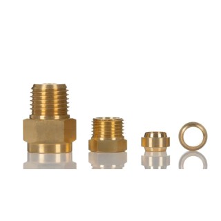 Norgren ENOTS Straight Male Adaptor, R 1/4 Male, Brass, Bright Nickel Plated, Pneumatic Fitting 34 Series 221250428