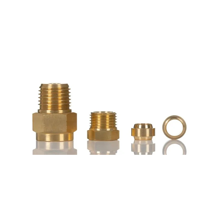 Norgren ENOTS Straight Male Adaptor, R 1/4 Male, Brass, Bright Nickel Plated, Pneumatic Fitting 34 Series 221250428