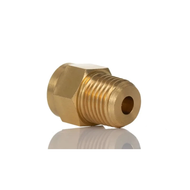 Norgren ENOTS Straight Male Adaptor, R 1/4 Male, Brass, Bright Nickel Plated, Pneumatic Fitting 34 Series 221250428