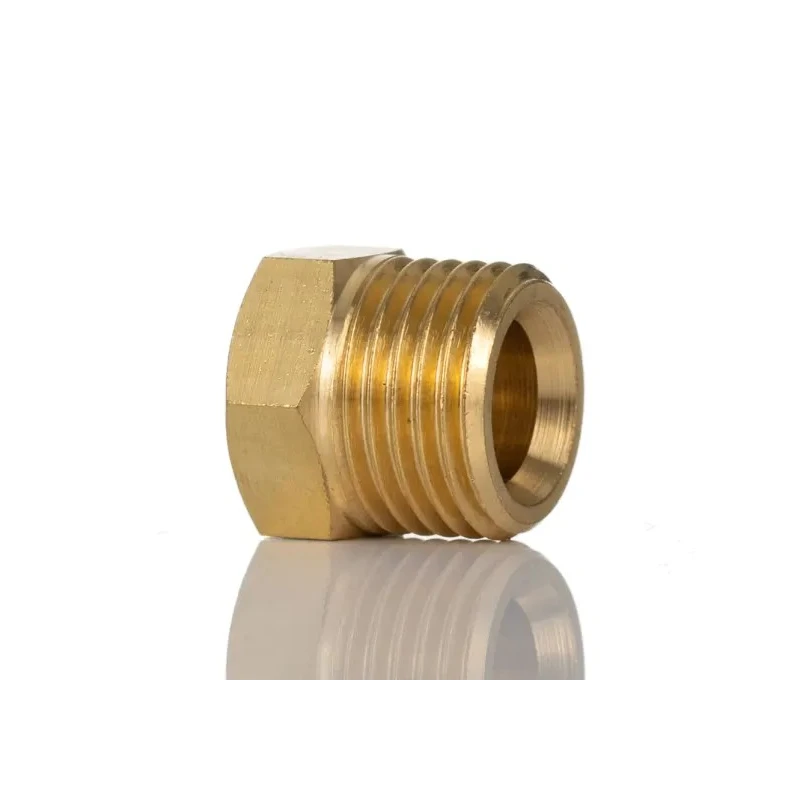 Norgren ENOTS Straight Male Adaptor, R 1/4 Male, Brass, Bright Nickel Plated, Pneumatic Fitting 34 Series 221250428