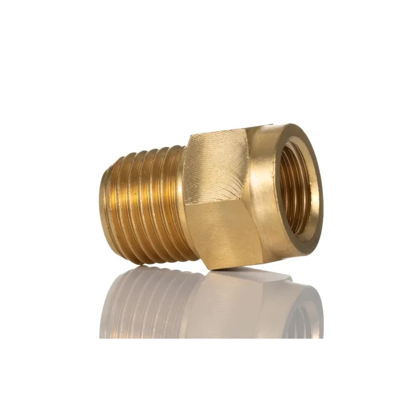 Norgren ENOTS Straight Male Adaptor, R 1/4 Male, Brass, Bright Nickel Plated, Pneumatic Fitting 34 Series 221250428