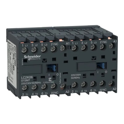 Schneider Electric TeSys K Reversing Contactor 48V AC Coil, 3-Pole, 9A, 4kW, 690V AC Plate/Rail Mount LC2K09015E7