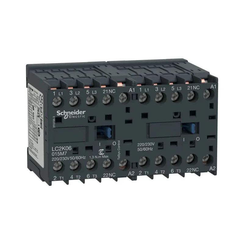 Schneider Electric TeSys K Reversing Contactor 48V AC Coil, 3-Pole, 9A, 4kW, 690V AC Plate/Rail Mount LC2K09015E7