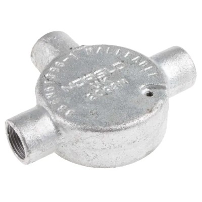 RS PRO Conduit Fitting, Galvanised Steel, 20 mm Nominal Size, M4 Thread, Black Finish 228-873