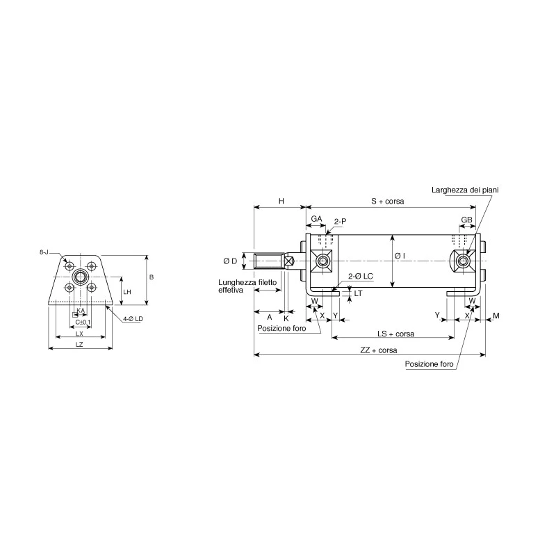 SMC Axial Foot Mounting Pair for Compact Guide Cylinders CG-L032