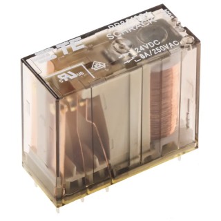 TE Connectivity PCB Non-Latching Relay DPDT, 24V DC Coil, 8A Switching Current, 400V AC, Silver Alloy Contacts RP821024