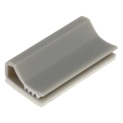 RS PRO Grey Polyvinyl Chloride Self-Adhesive Flat Cable Clamp, 9 mm Max. Bundle, 13 mm Length, 25 mm Width, 6 mm 233-180