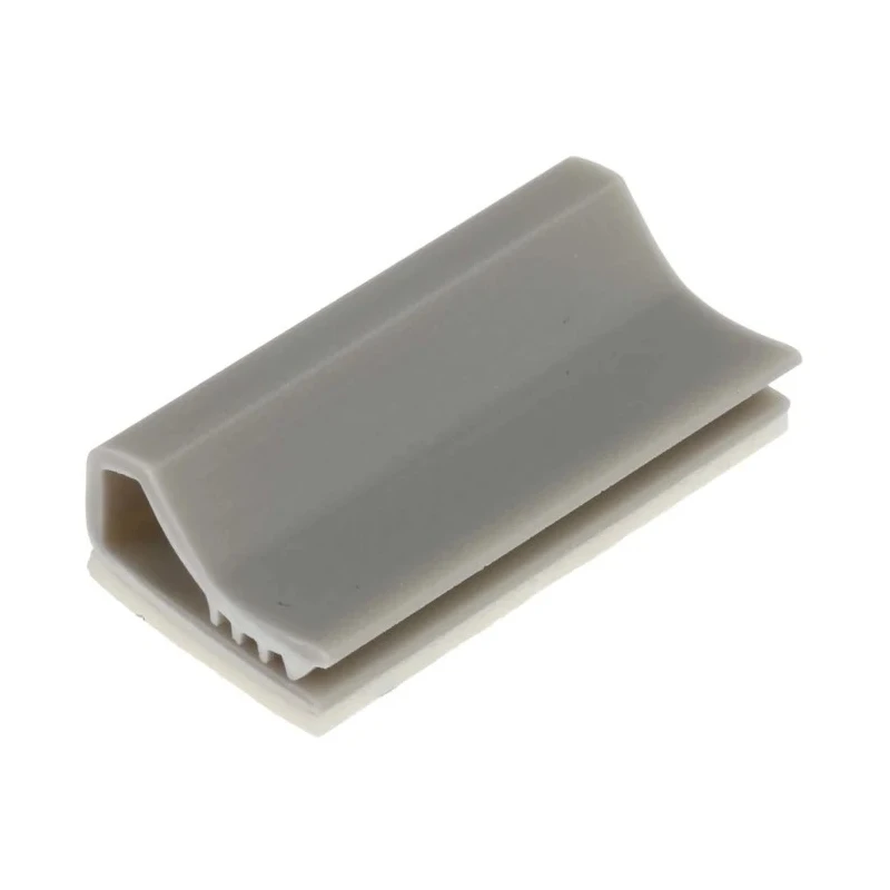RS PRO Grey Polyvinyl Chloride Self-Adhesive Flat Cable Clamp, 9 mm Max. Bundle, 13 mm Length, 25 mm Width, 6 mm 233-180